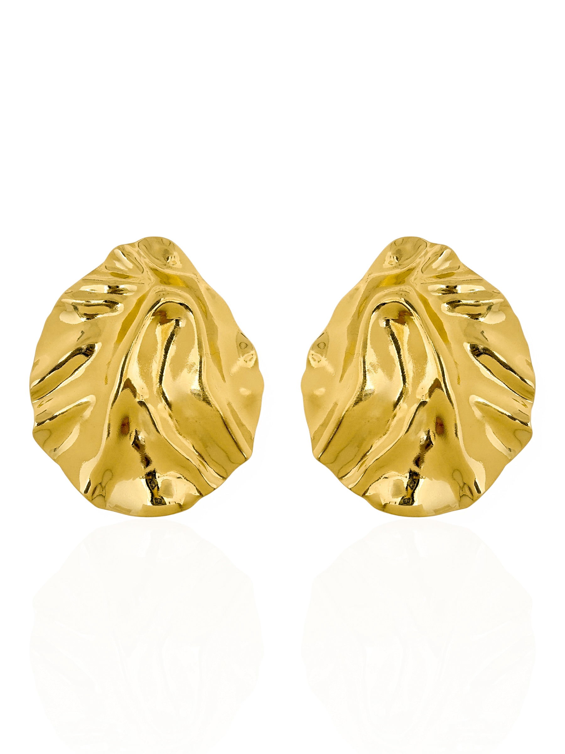 Brinco Folheado a Ouro 18k e Prata Placa Martelada Max