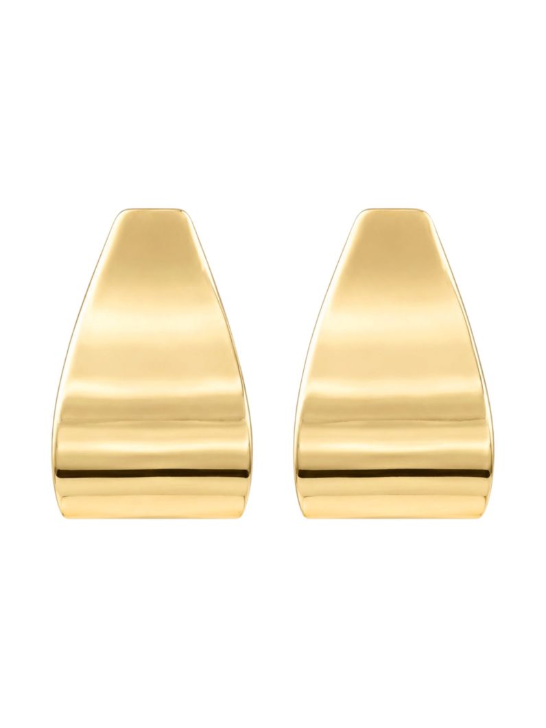 Brinco Folheado a Ouro 18k e Prata Placa Ondulado