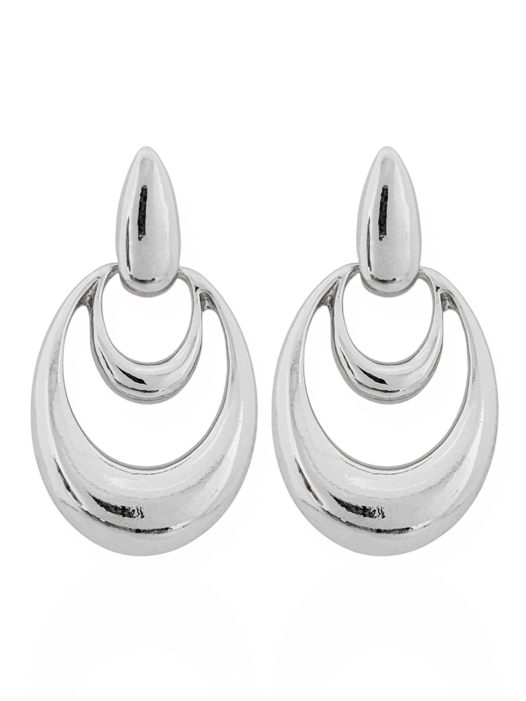 Brinco Folheado a Ouro 18k e Prata Ponteira Organica Oval