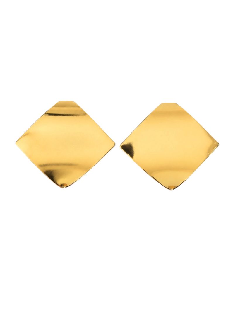 Brinco Folheado a Ouro 18k e Prata Quadrado Curvado