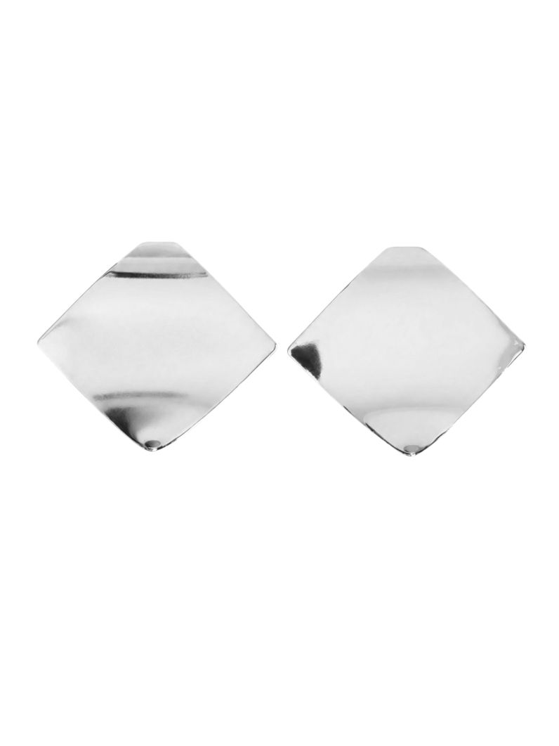 Brinco Folheado a Ouro 18k e Prata Quadrado Curvado