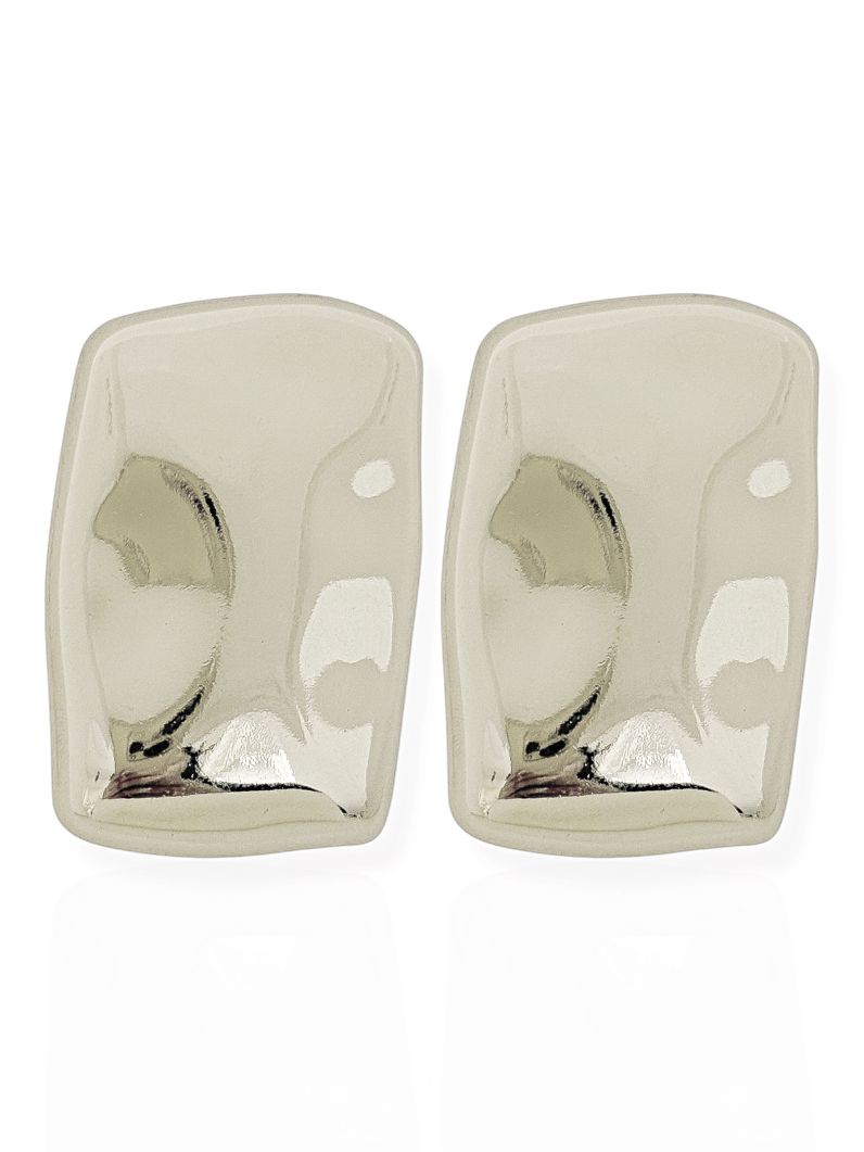Brinco Folheado a Ouro 18k e Prata Quadrado Liso