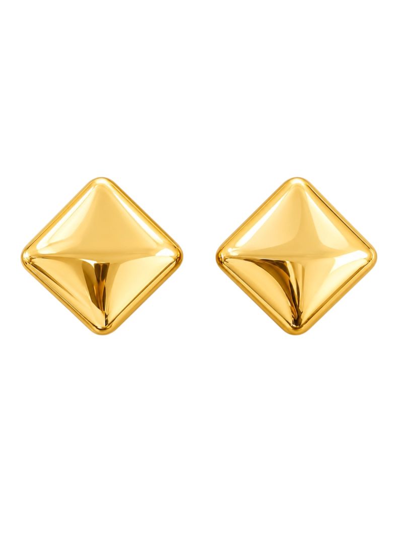 Brinco Folheado a Ouro 18k e Prata Quadrado Liso