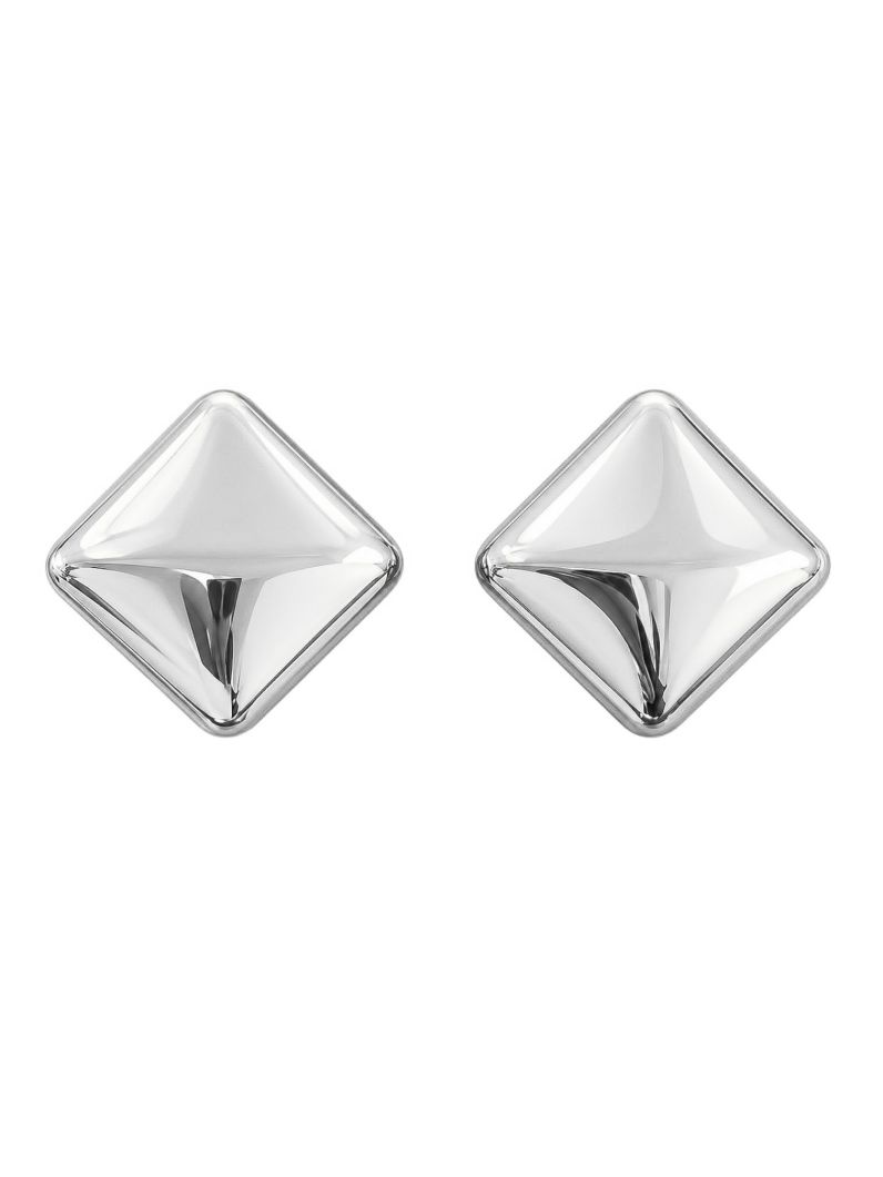 Brinco Folheado a Ouro 18k e Prata Quadrado Liso