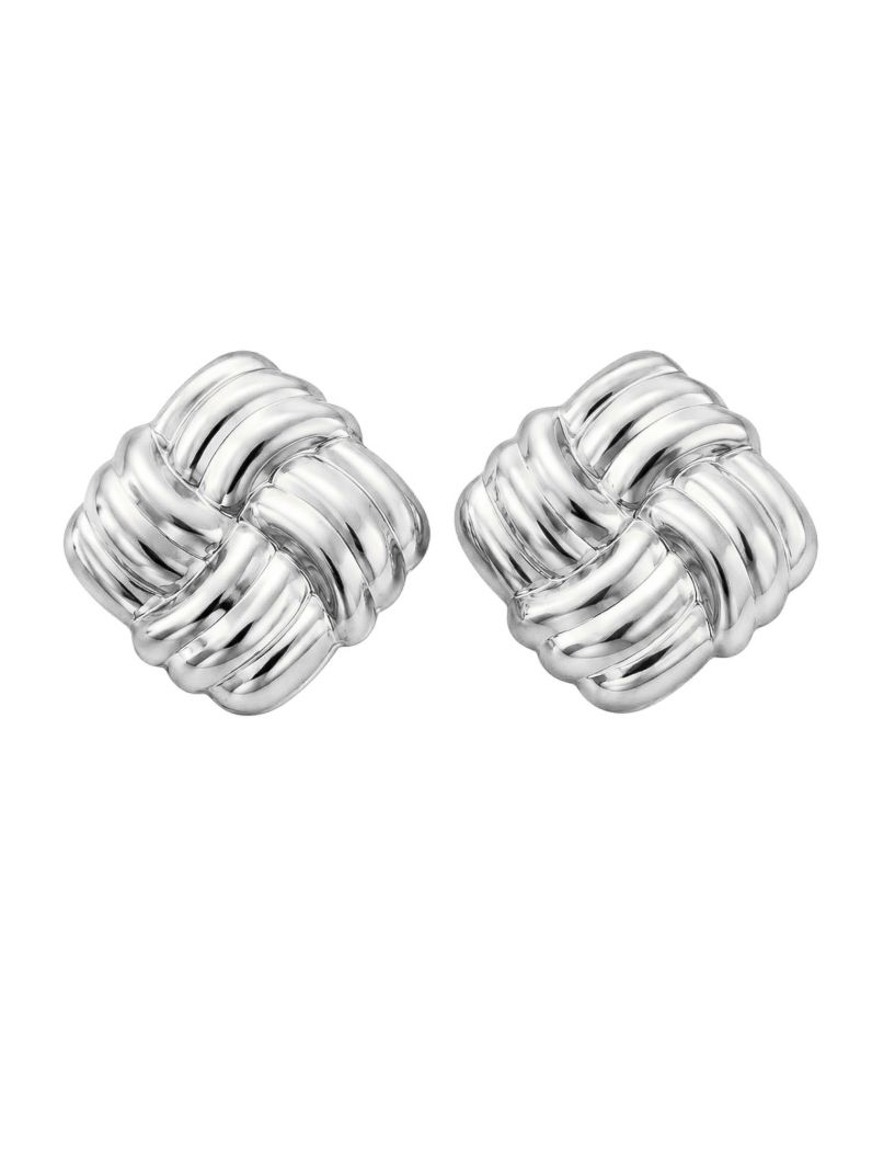 Brinco Folheado a Ouro 18k e Prata Quadrado Trançado