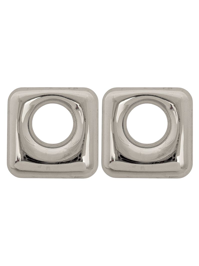 Brinco Folheado a Ouro 18k e Prata Quadrado Vazado