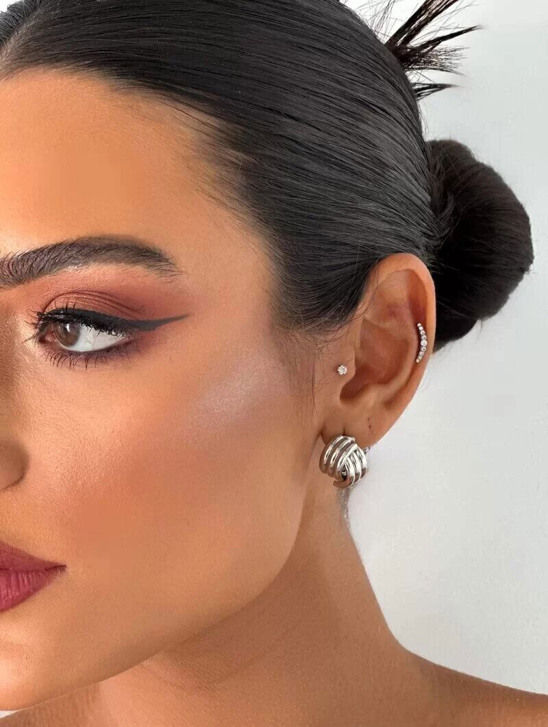 Brinco Folheado a Ouro 18k e Prata Seis Fios