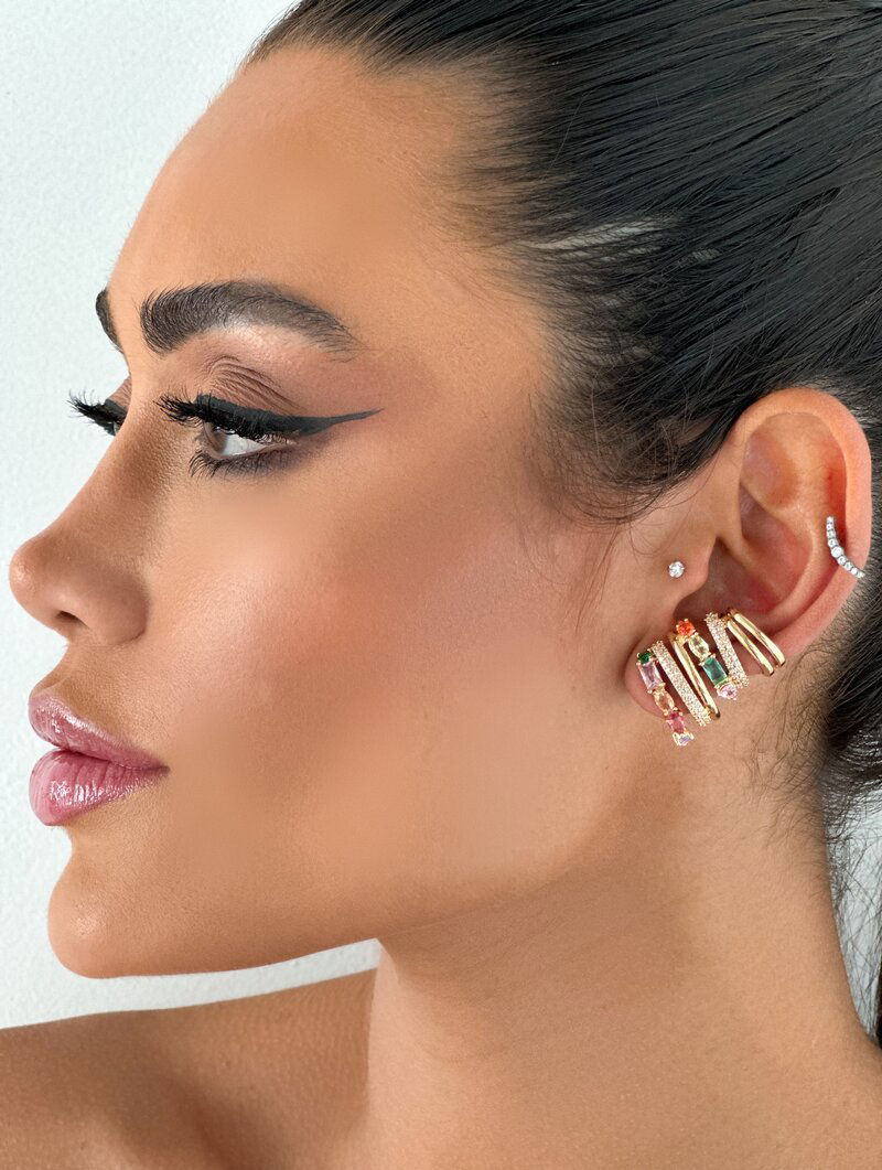 Brinco Folheado a Ouro 18k e Prata Sete Fios Trabalhados