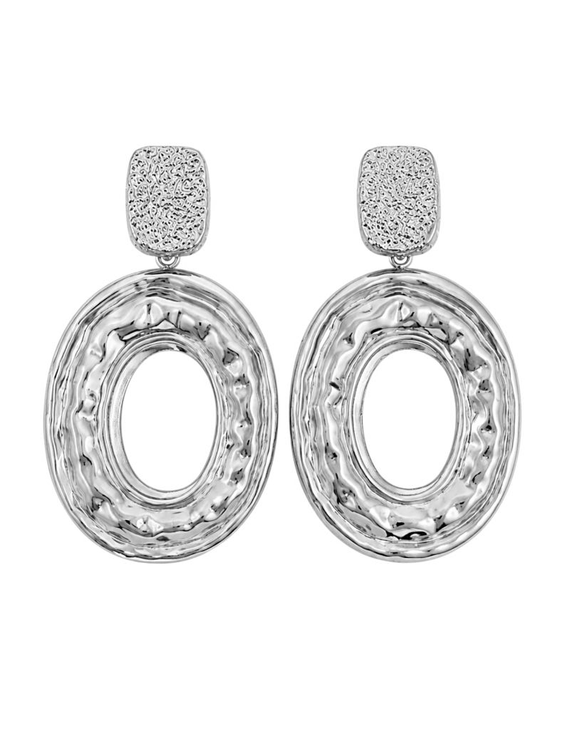 Brinco Folheado a Ouro 18k e Prata Texturizado e Martelado