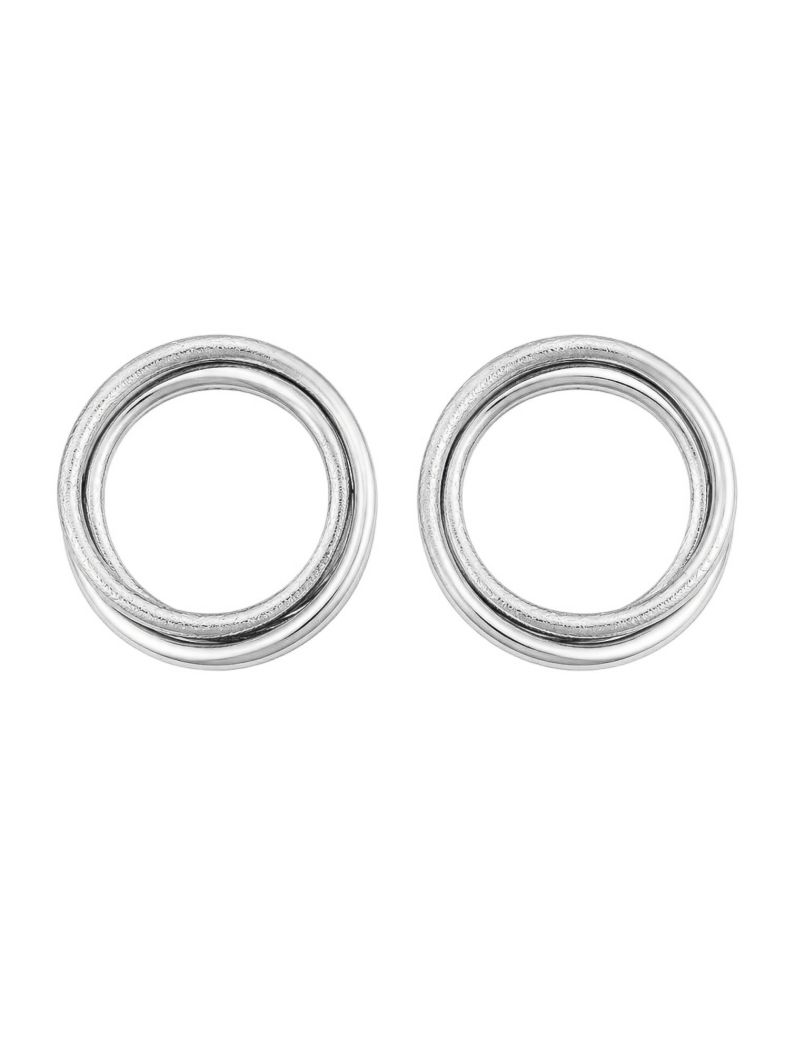 Brinco Folheado a Ouro 18k e Prata Três Arcos Texturizados