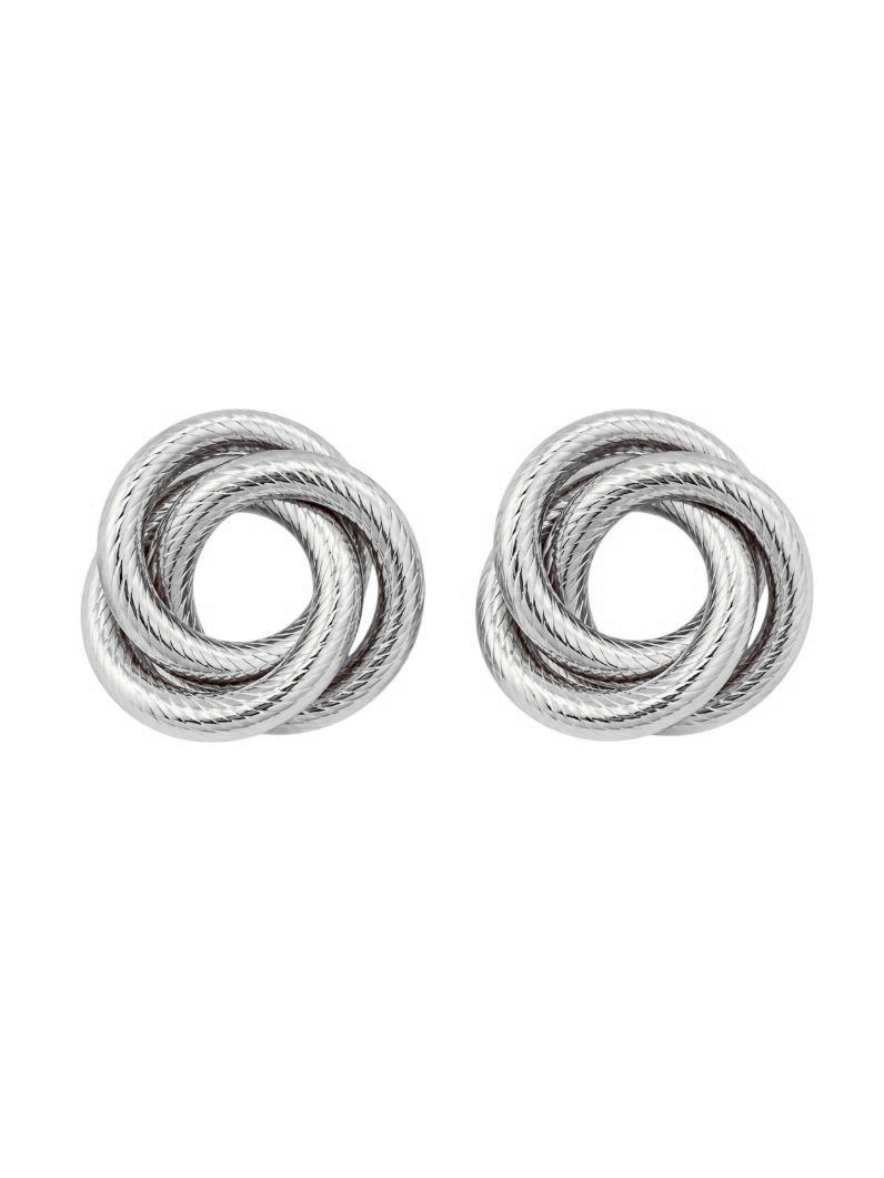 Brinco Folheado a Ouro 18k e Prata Três Aros Detalhados