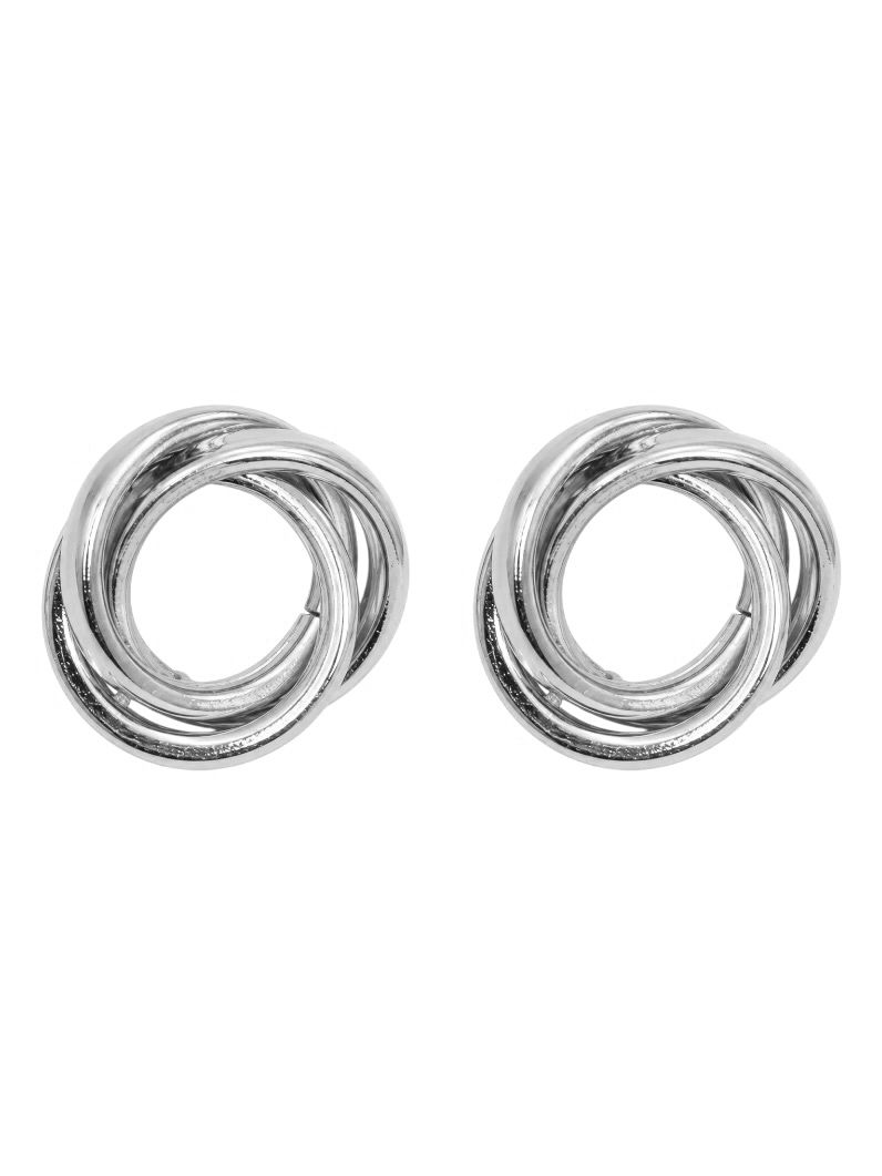 Brinco Folheado a Ouro 18k e Prata Três Aros Quadrados