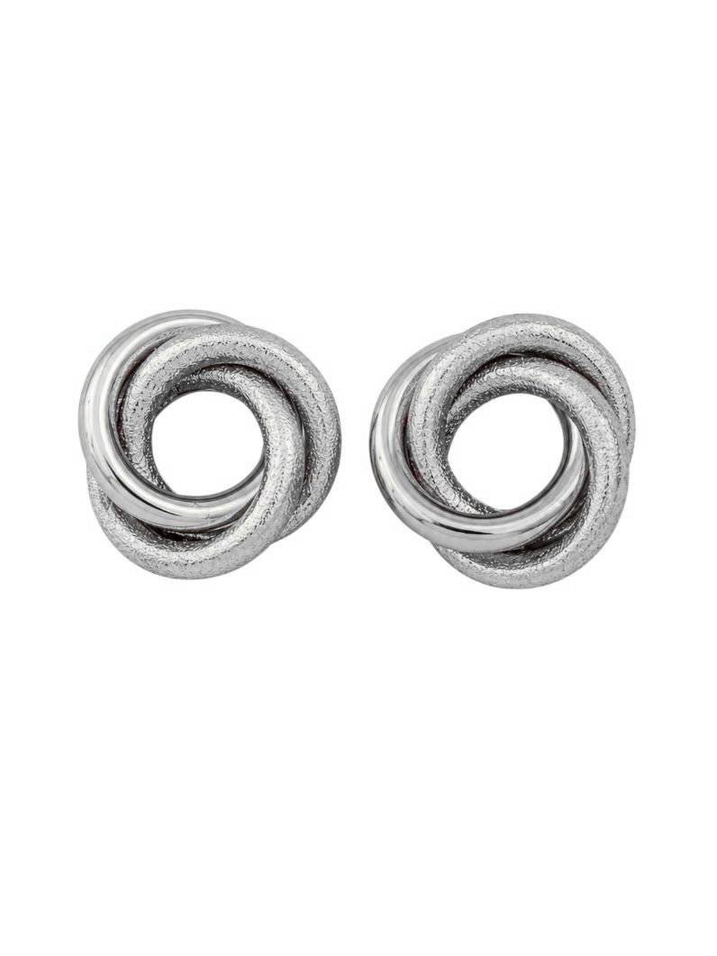 Brinco Folheado a Ouro 18k e Prata Três Aros Texturizados