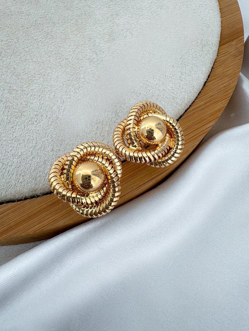 Brinco Folheado a Ouro 18k e Prata Três Fios Entrelaçados