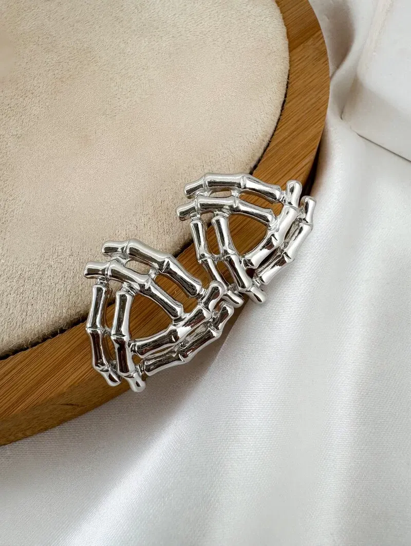 Brinco Folheado a Ouro 18k e Prata Triangulo Fios Design Bambu