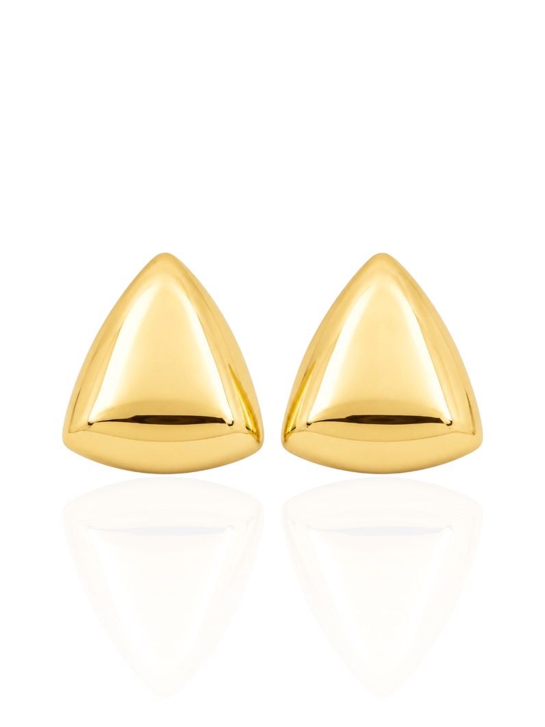 Brinco Folheado a Ouro 18k e Prata Triangulo Liso