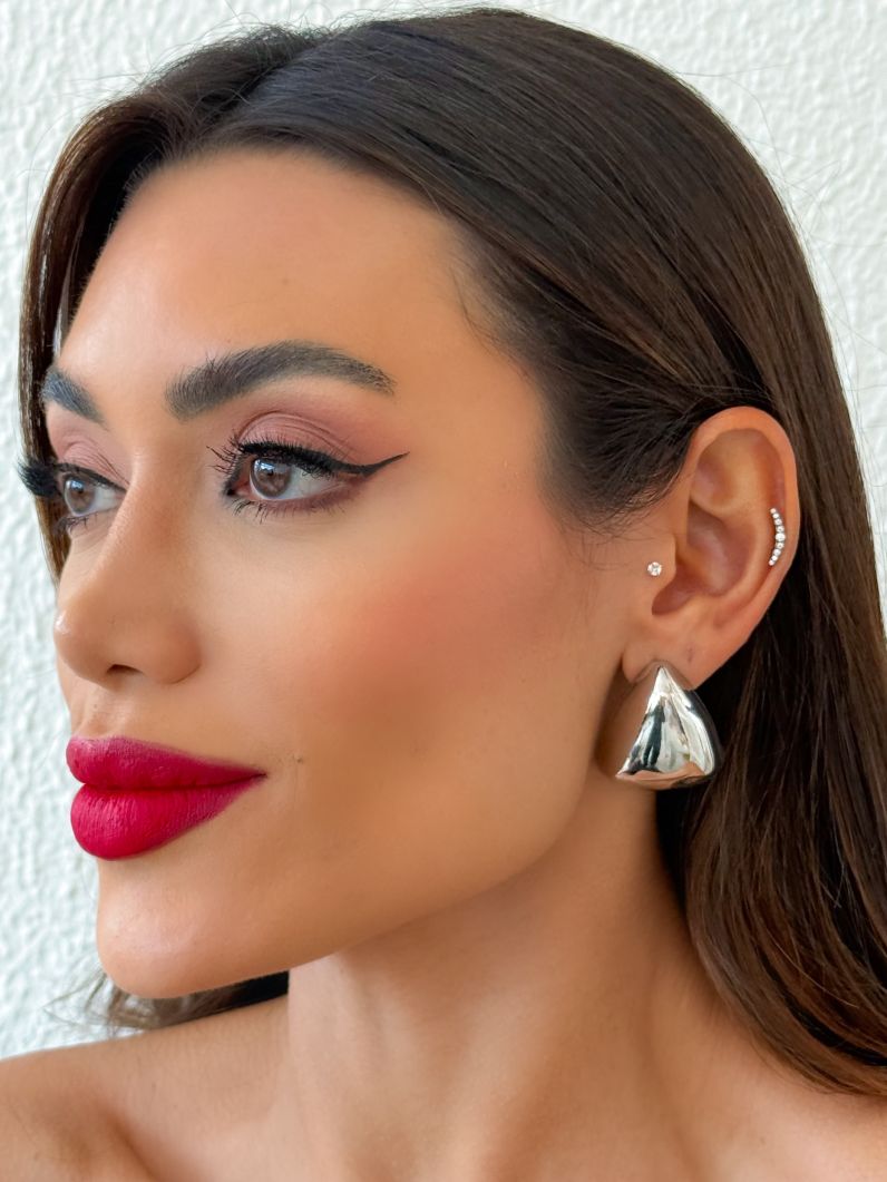Brinco Folheado a Ouro 18k e Prata Triangulo Liso
