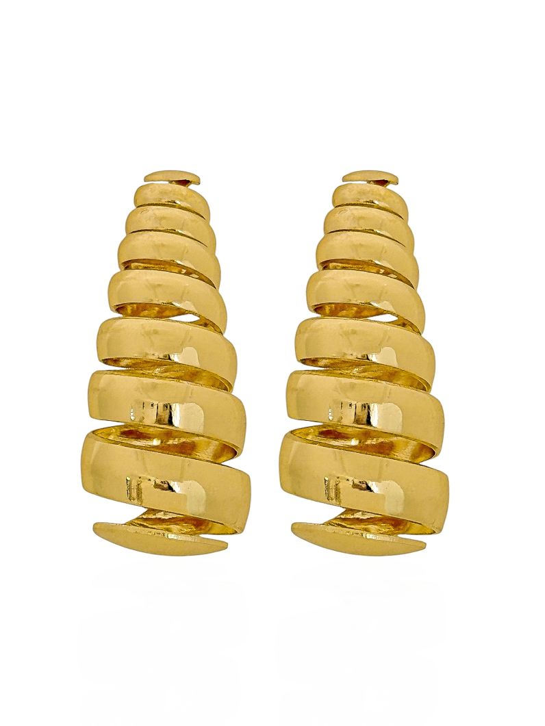 Brinco Folheado a Ouro 18k e Prata Tubo de Mola