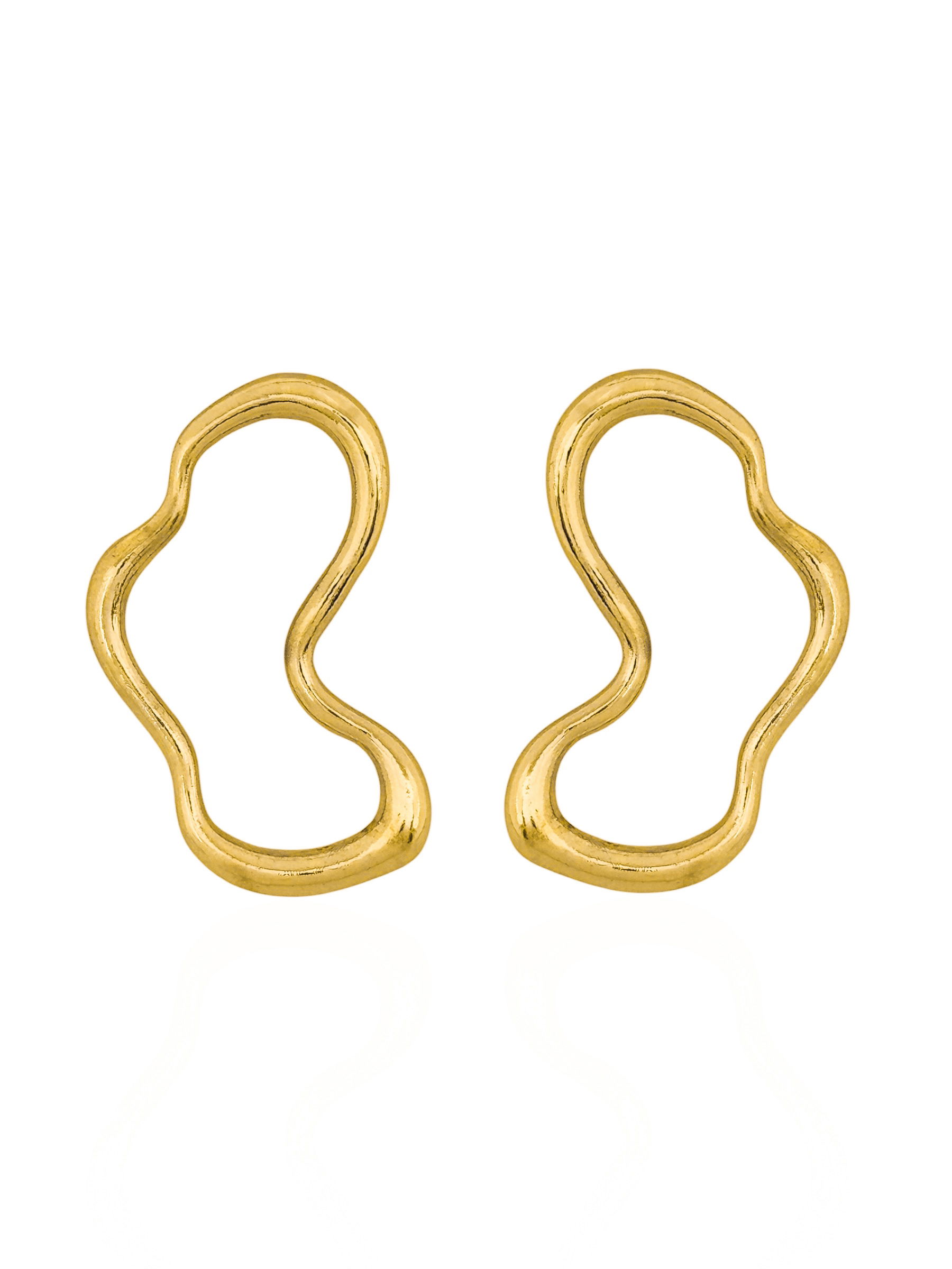 Brinco Folheado a Ouro 18k e Prata Vazado