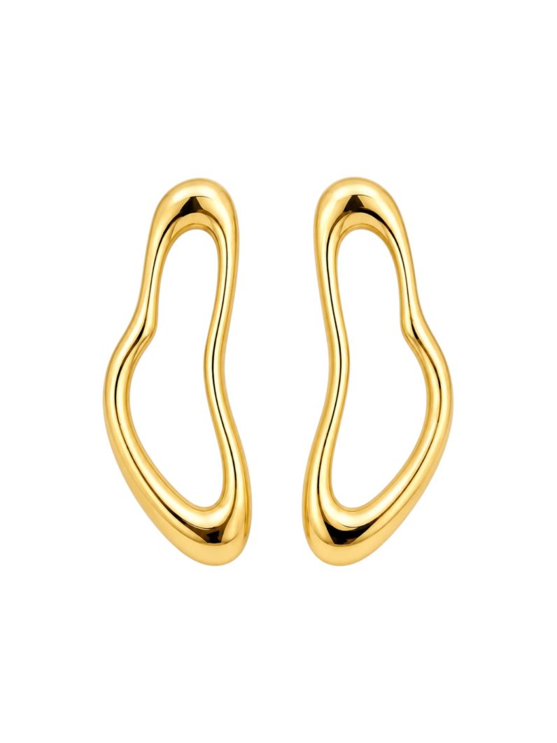 Brinco Folheado a Ouro 18k e Prata Vazado