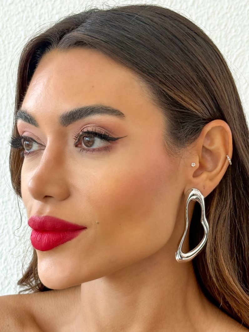 Brinco Folheado a Ouro 18k e Prata Vazado