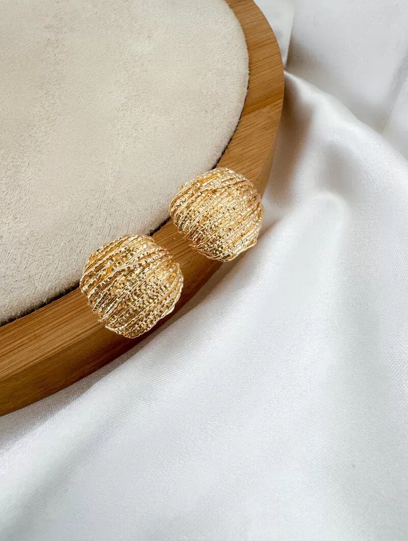 Brinco Folheado a Ouro 18k e Prata Vintage