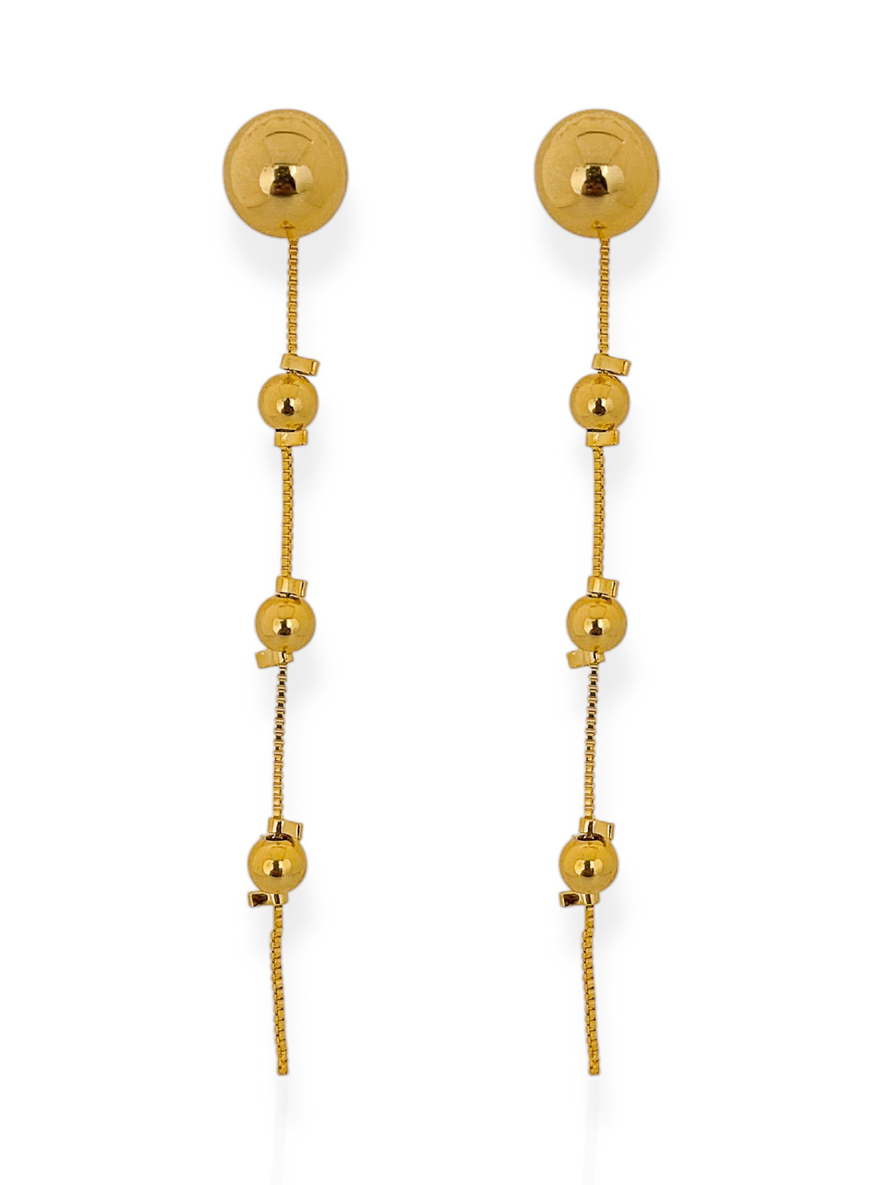 Brinco Folheado a Ouro 18k Esfera