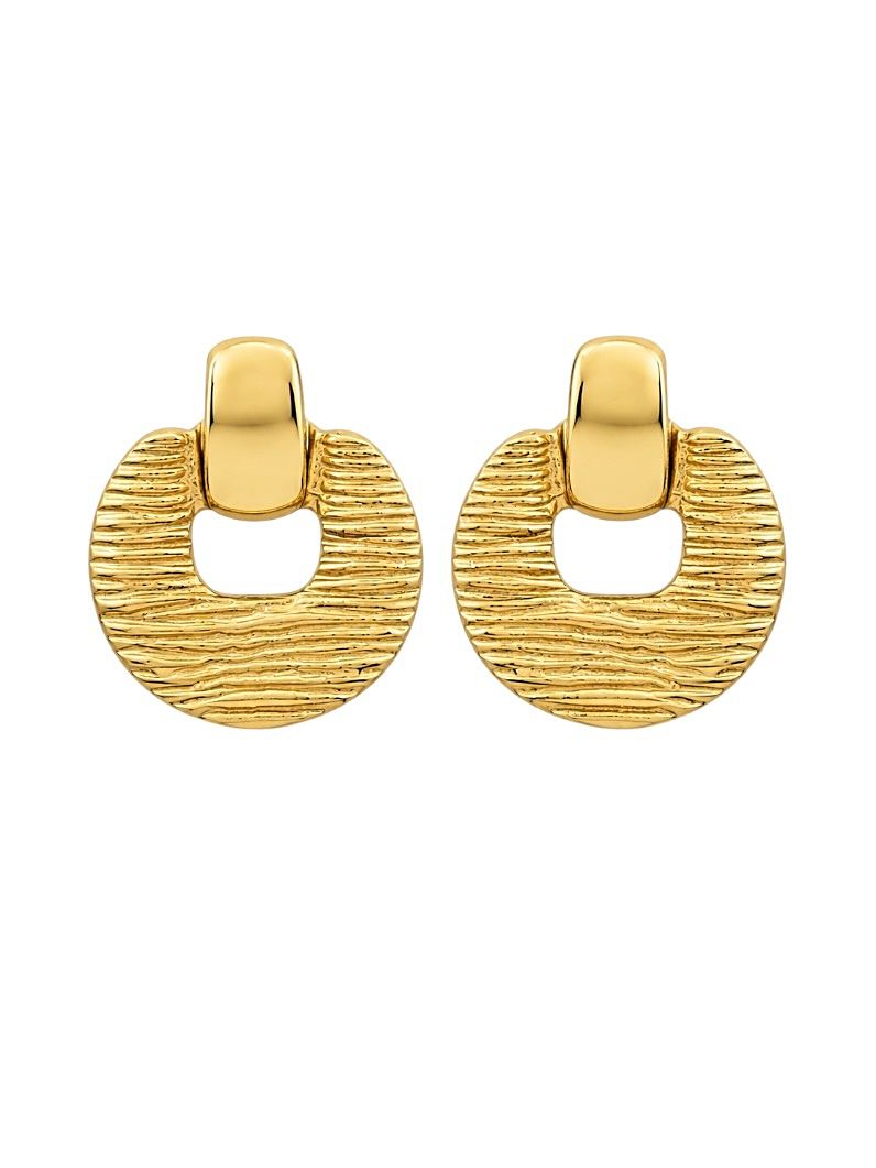 Brinco Folheado a Ouro 18k Forma Moderna Texturizada