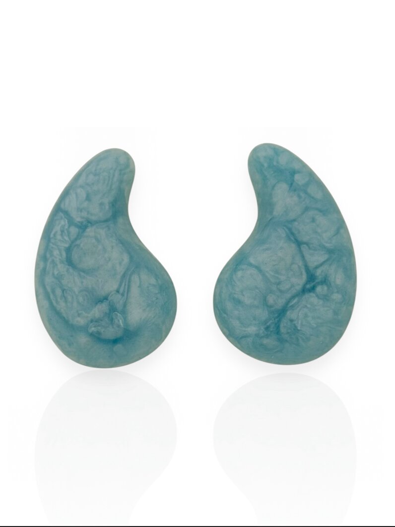 Brinco Folheado a Ouro 18k Gota Resinada