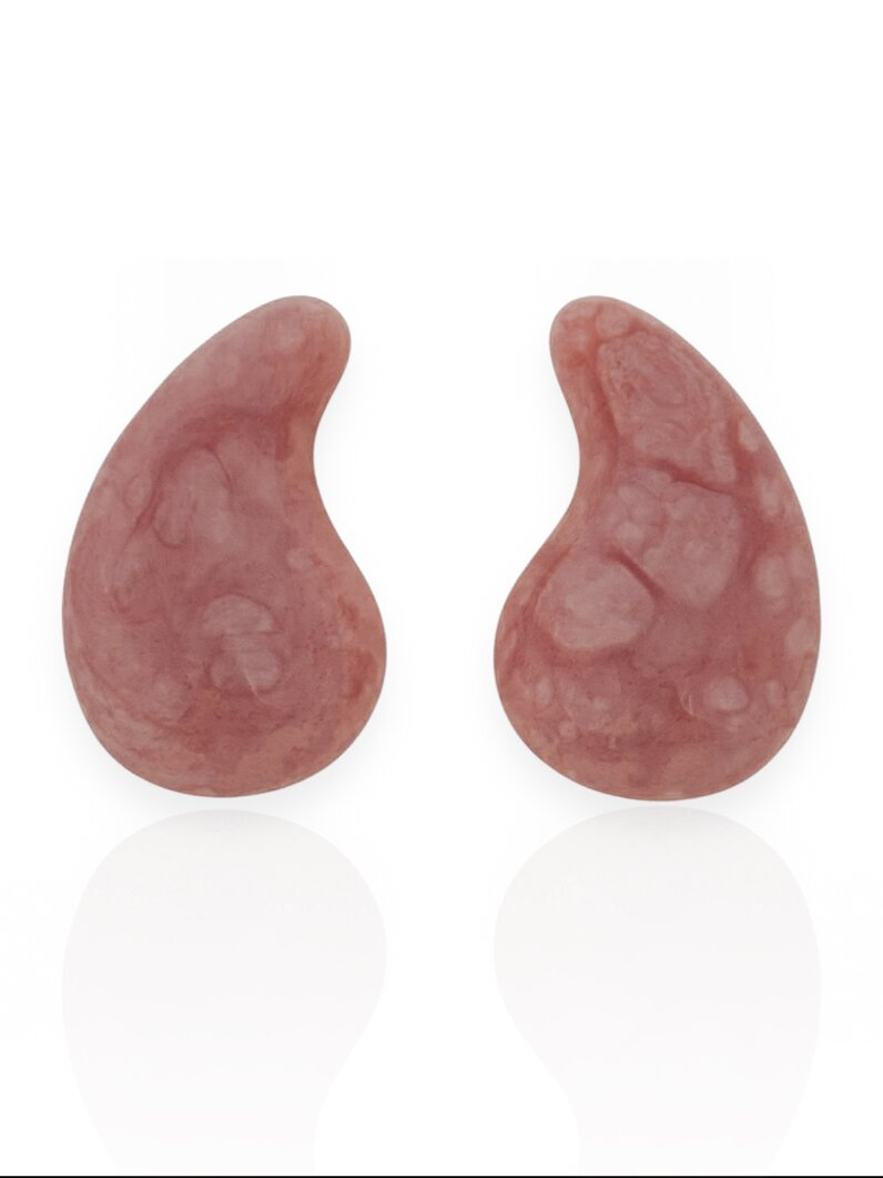 Brinco Folheado a Ouro 18k Gota Resinada