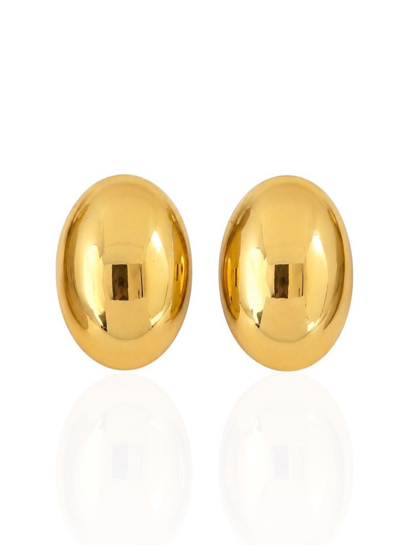 Brinco Folheado a Ouro 18k Liso Oval