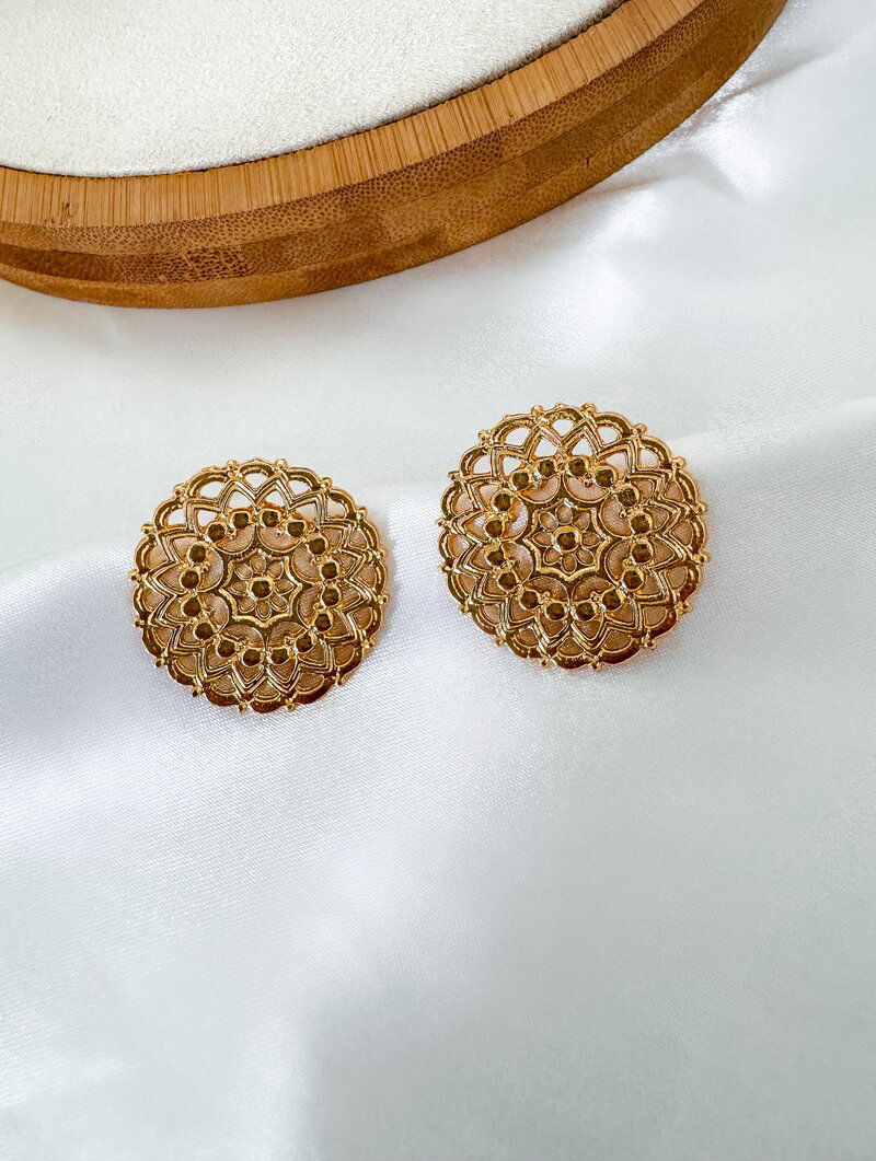 Brinco Folheado a Ouro 18k Mandala