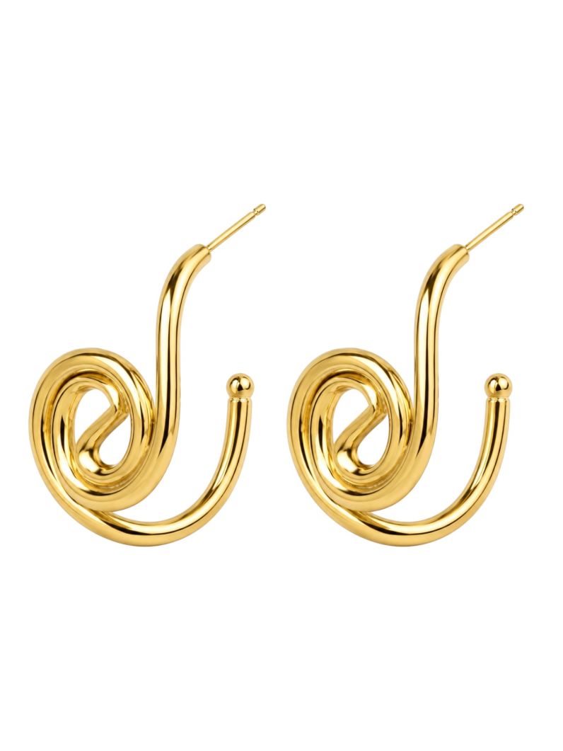 Brinco Folheado a Ouro 18k Ondulado