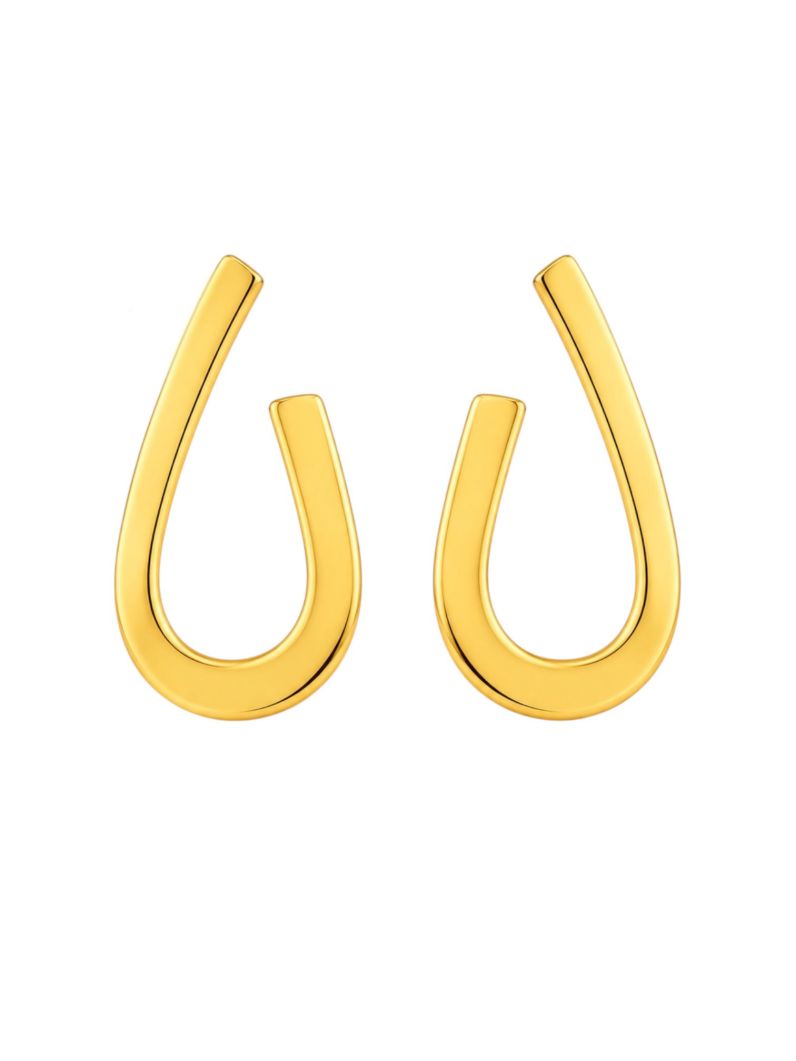 Brinco de Alta Fusão Folheado a Ouro 18k Orgânico Liso