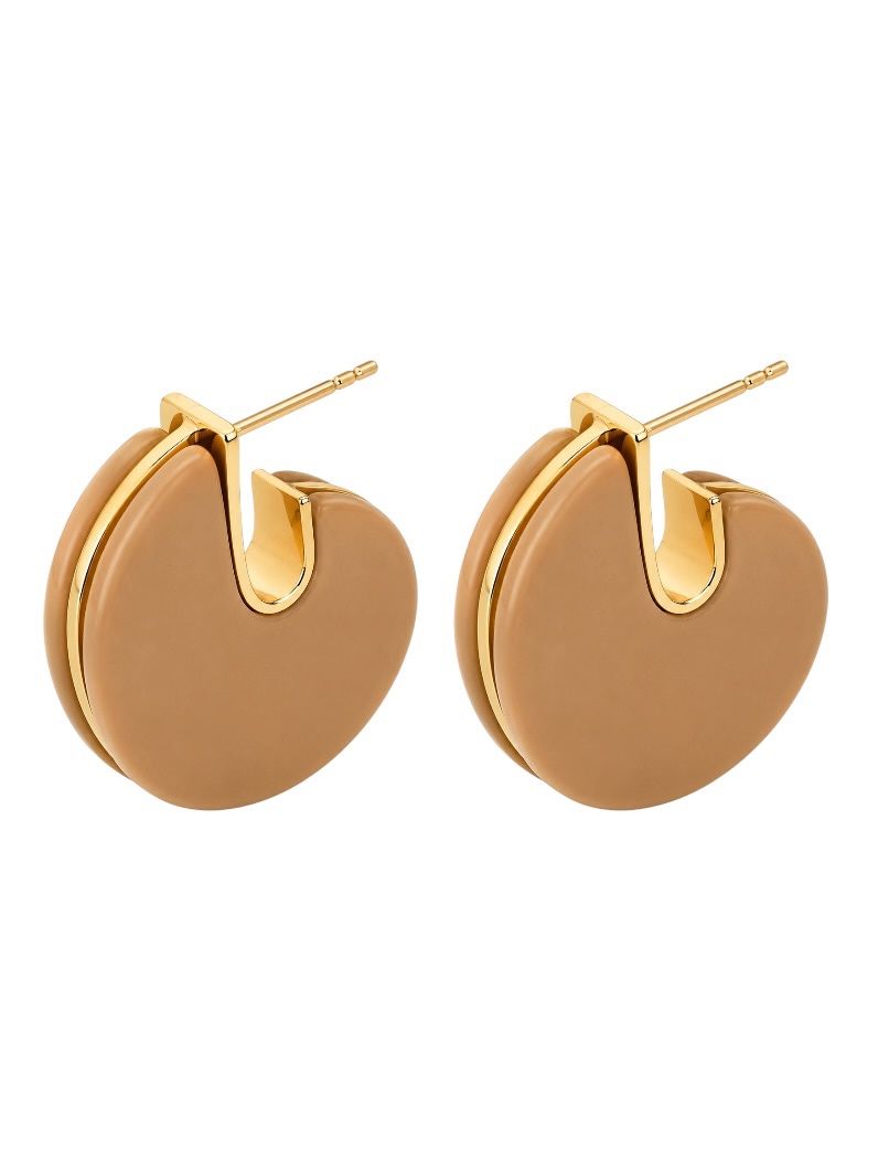 Brinco Folheado a Ouro 18k Orgânico Resinado