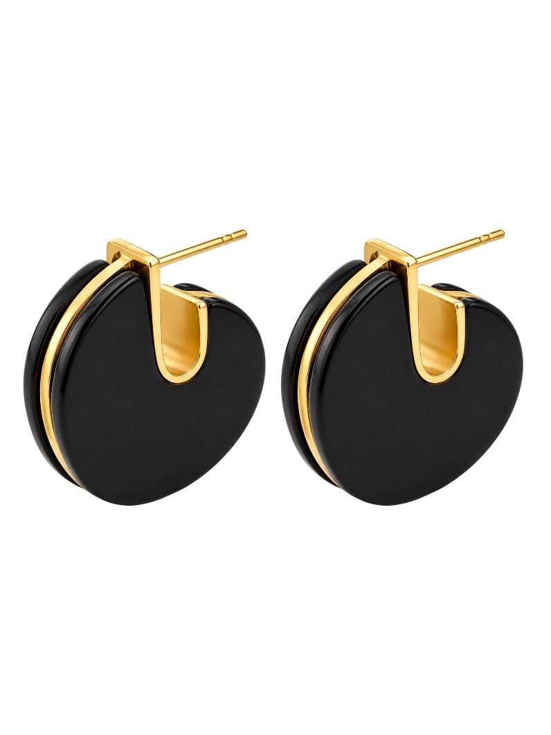 Brinco Folheado a Ouro 18k Orgânico Resinado