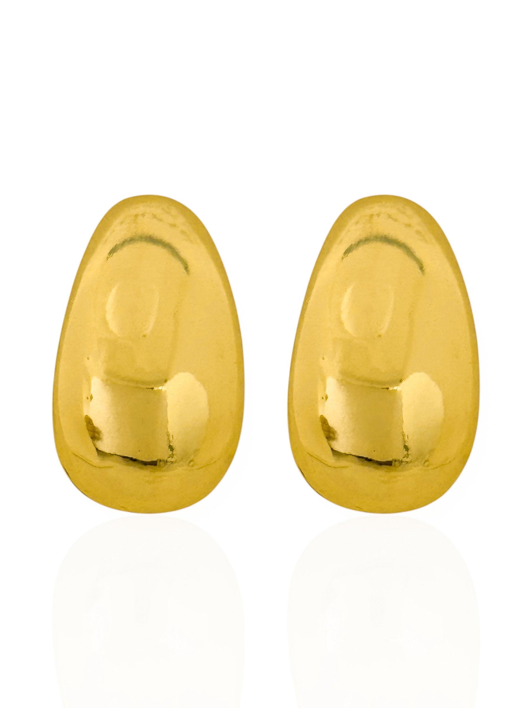 Brinco Folheado a Ouro 18k e Prata Oval Liso