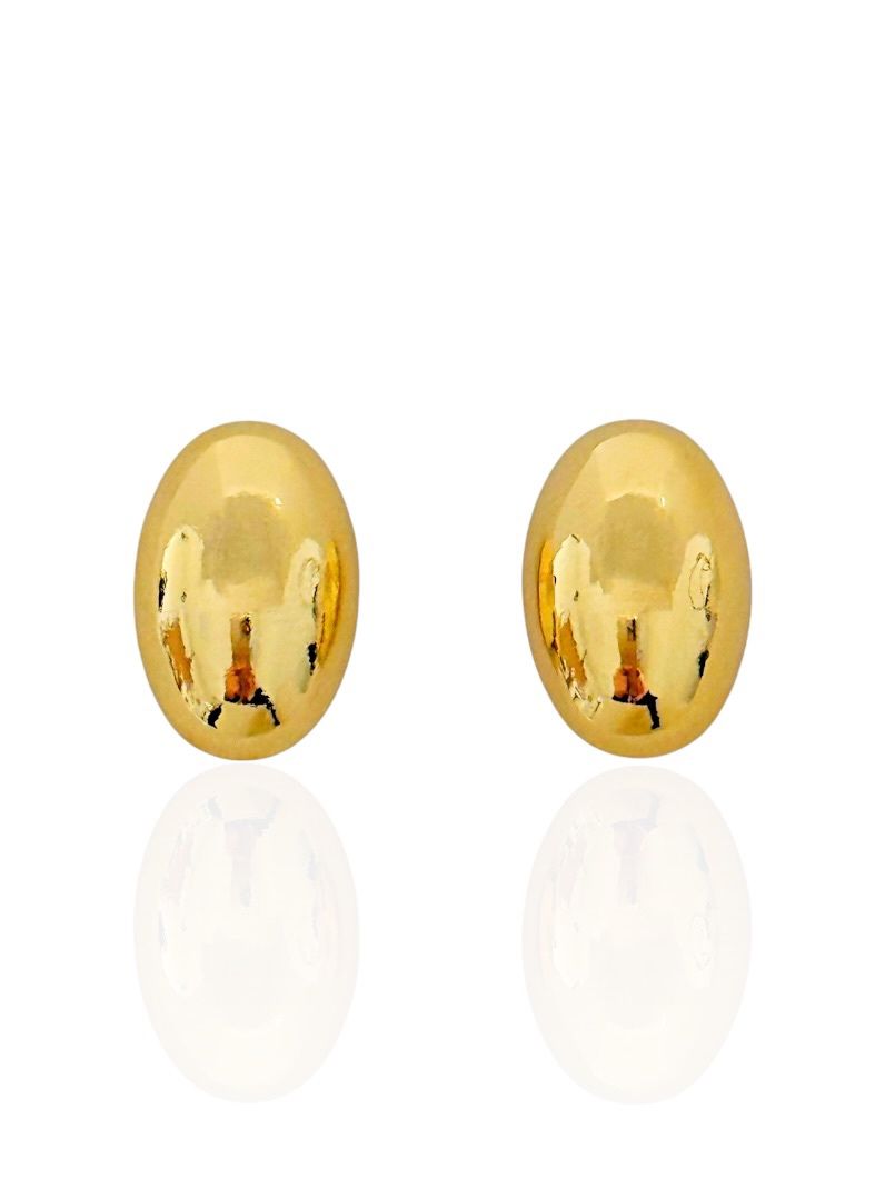 Brinco Folheado a Ouro 18k Oval Liso