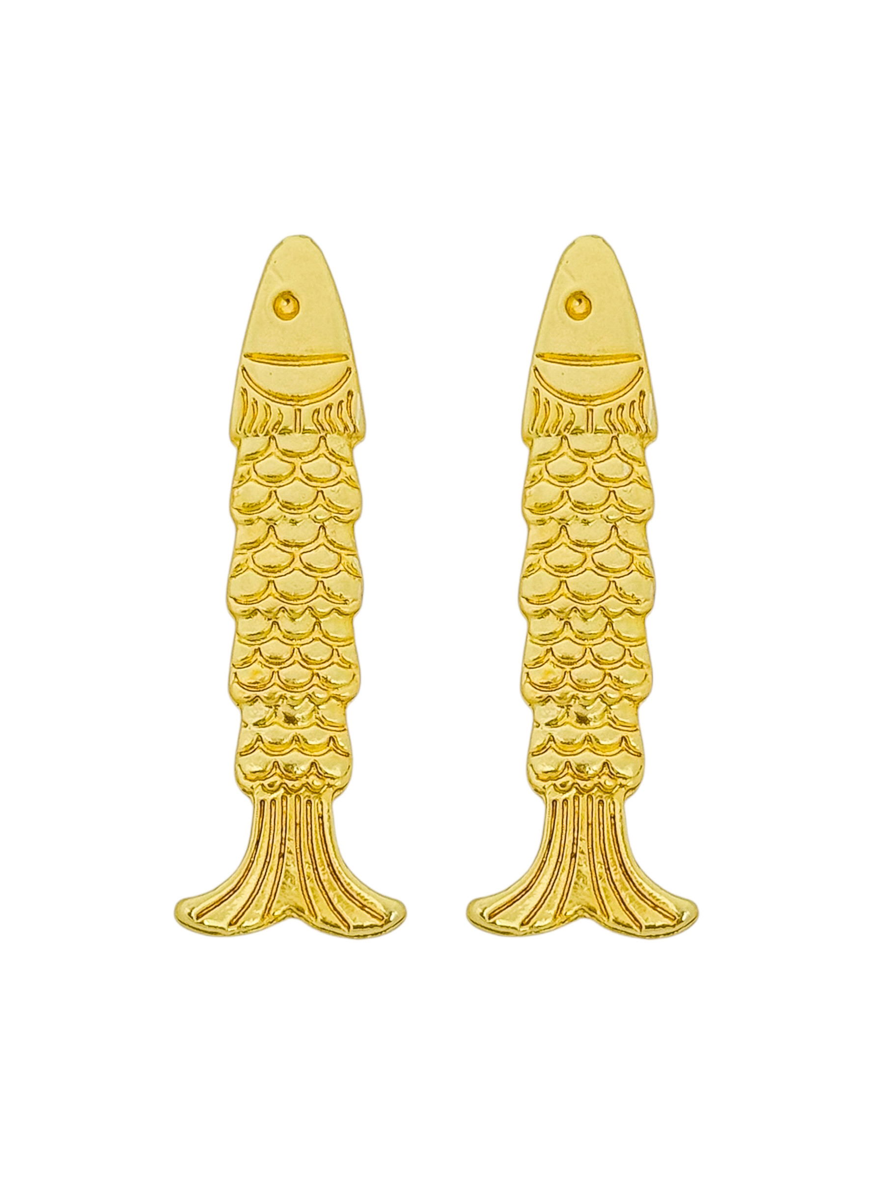 Brinco Folheado a Ouro 18k Peixe Cauda Aberta