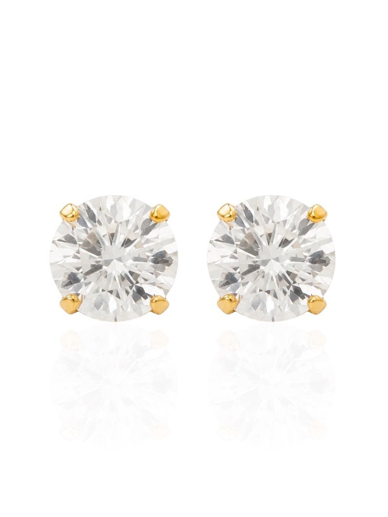 Brinco Folheado a Ouro 18k Ponto de Luz