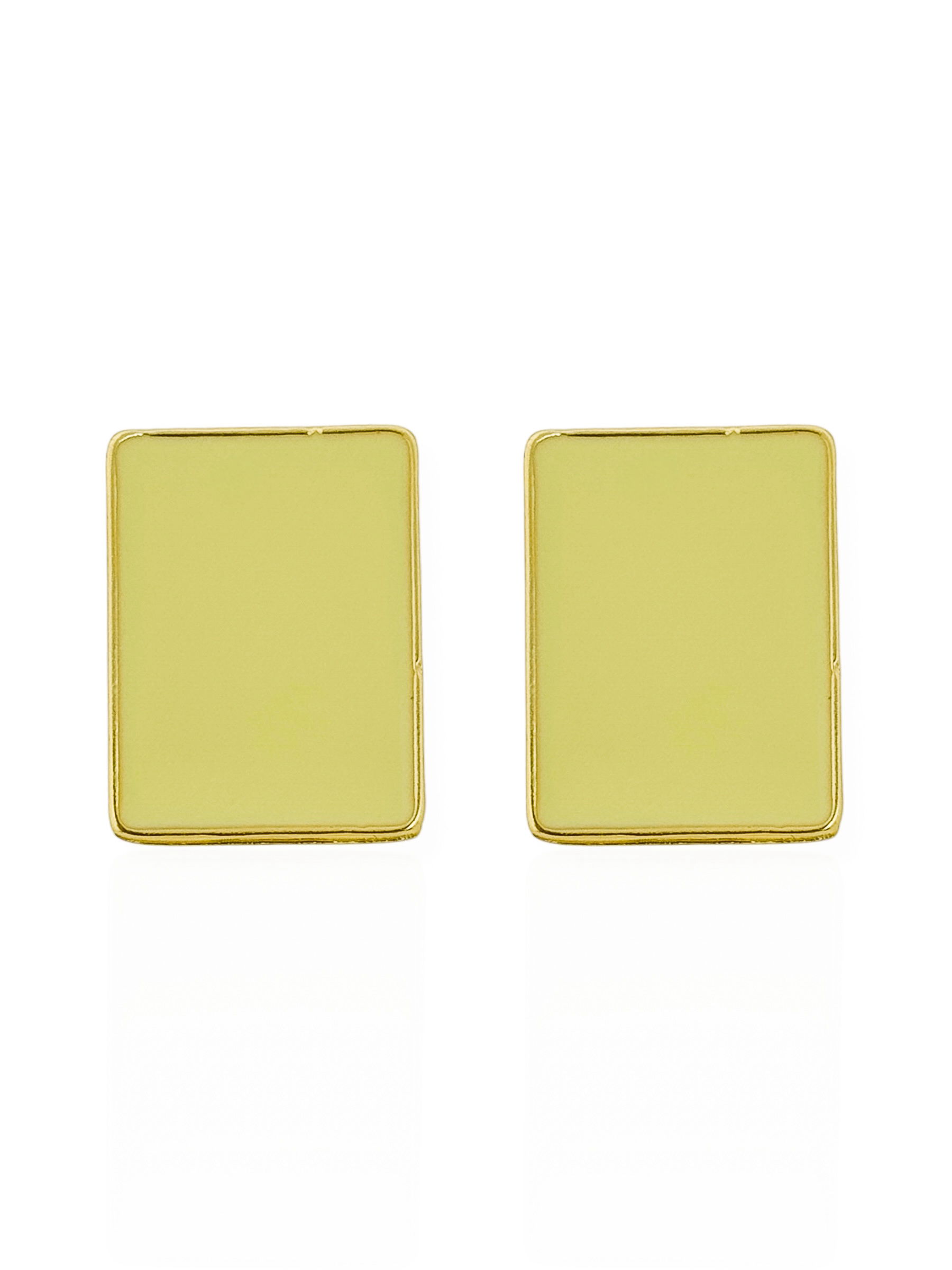 Brinco Folheado a Ouro 18k Quadrado Resinado