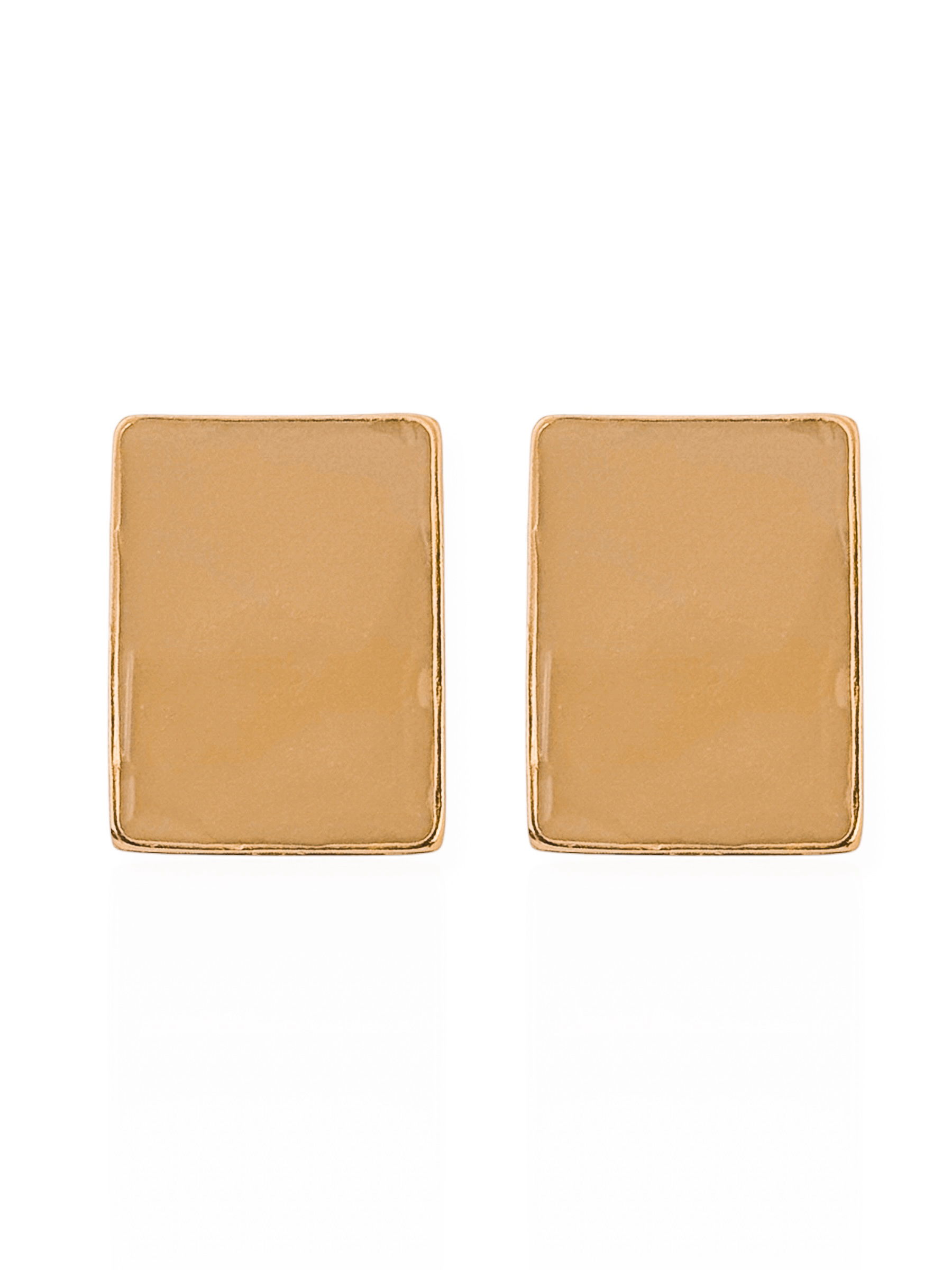 Brinco Folheado a Ouro 18k Quadrado Resinado