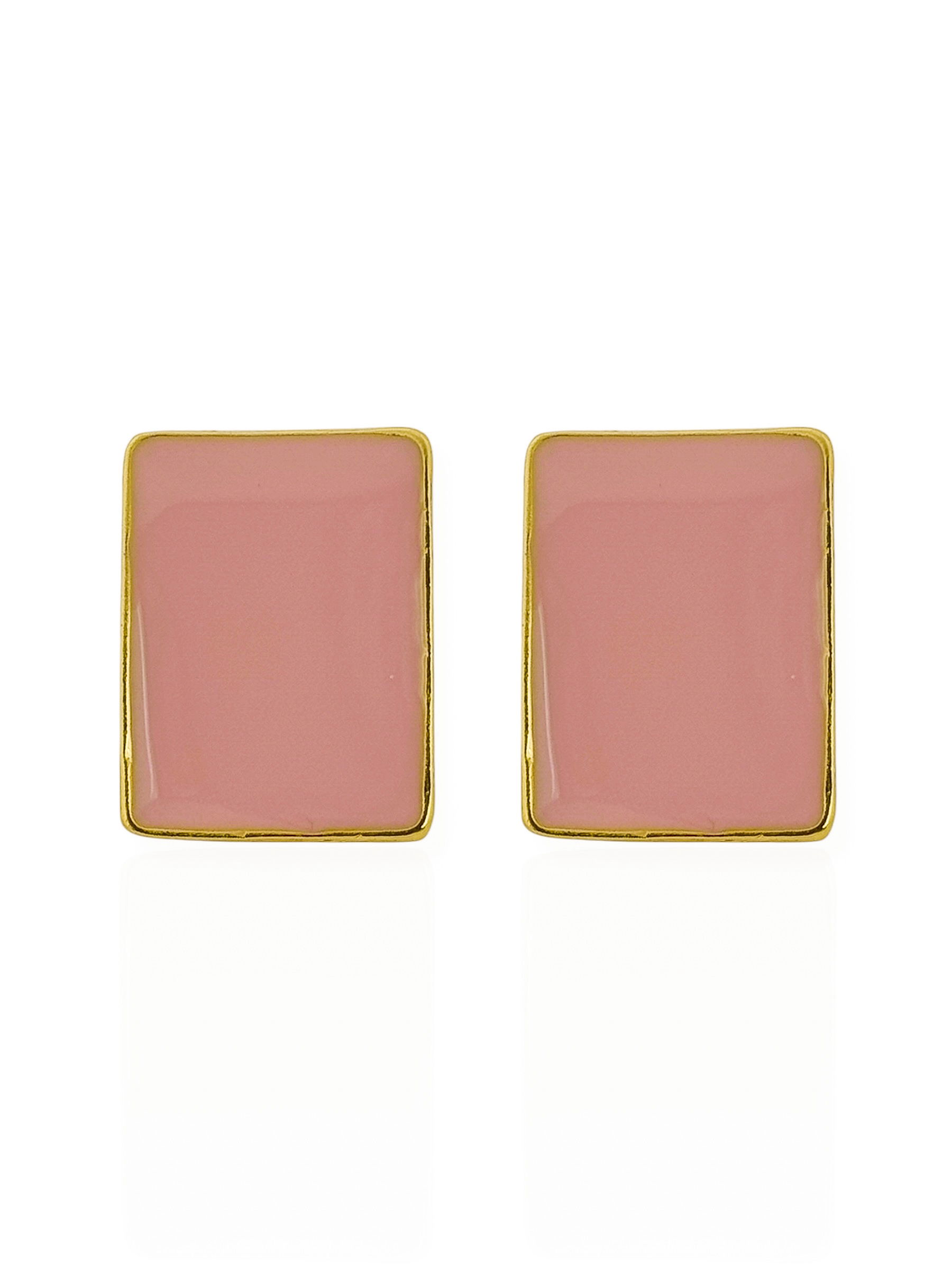 Brinco Folheado a Ouro 18k Quadrado Resinado