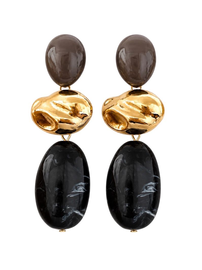 Brinco Folheado a Ouro 18k Reinado Longo Martelado