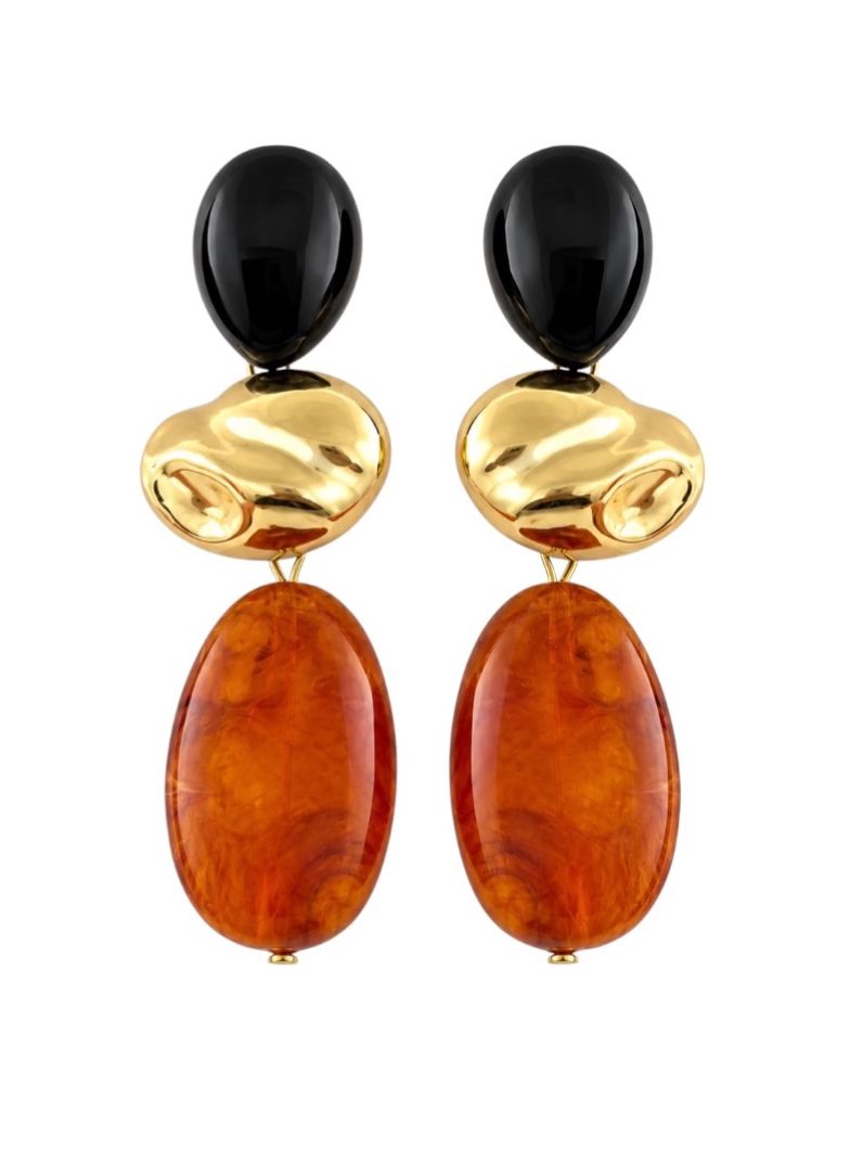 Brinco Folheado a Ouro 18k Reinado Longo Martelado