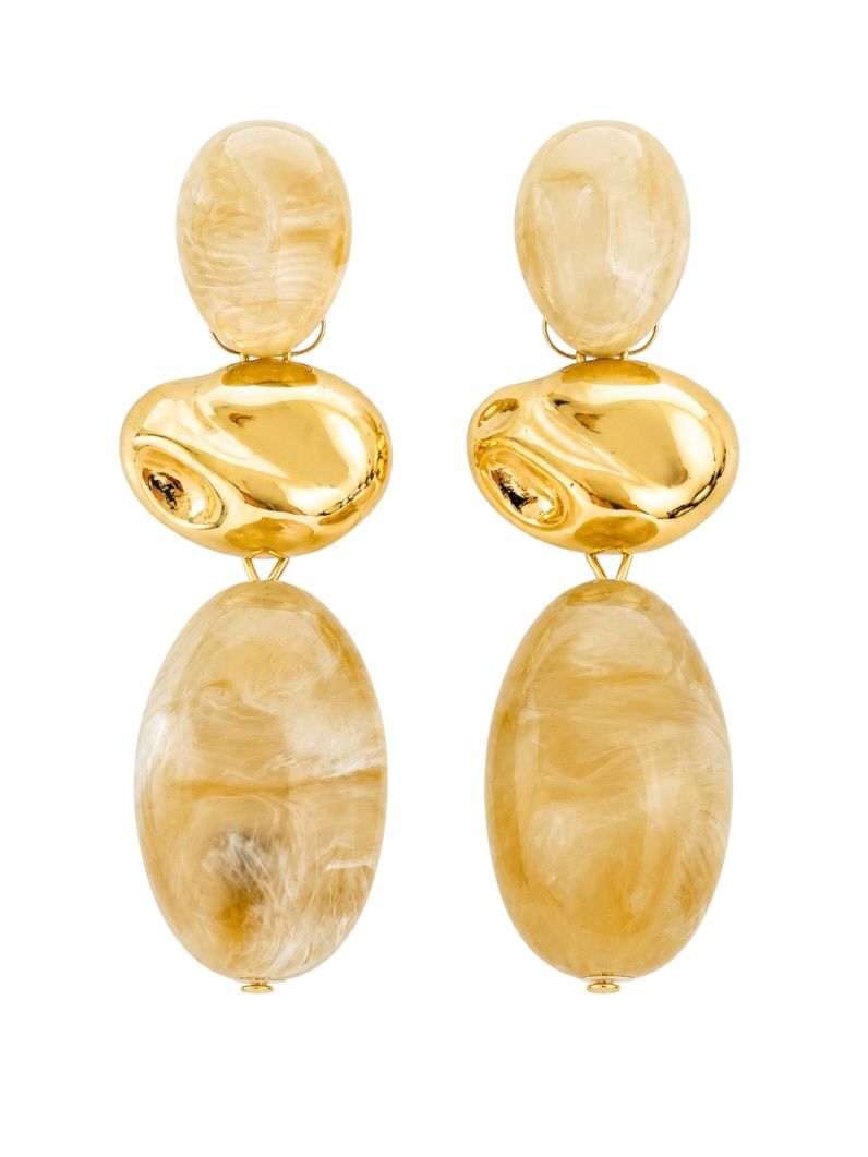 Brinco Folheado a Ouro 18k Reinado Longo Martelado