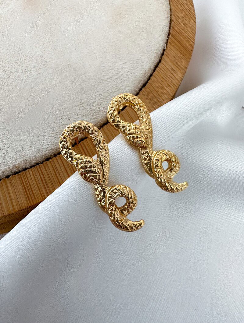 Brinco Folheado a Ouro 18k Serpente