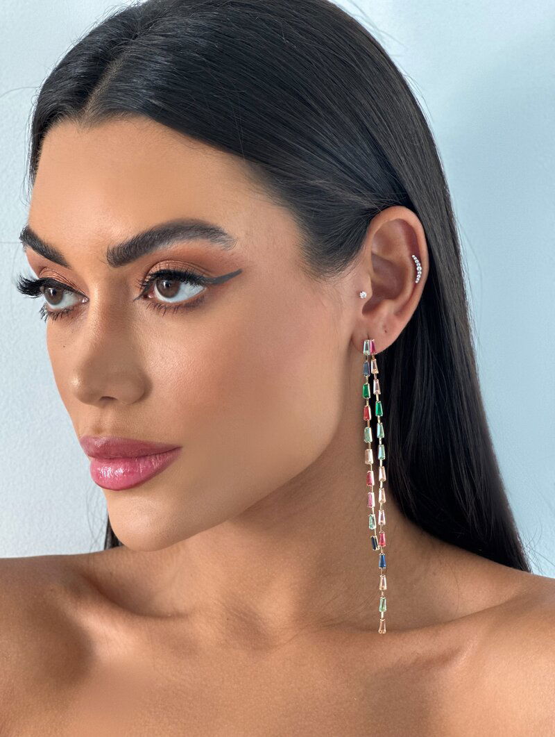 Brinco Folheado a Ouro a 18k e Prata Filete de Navetes