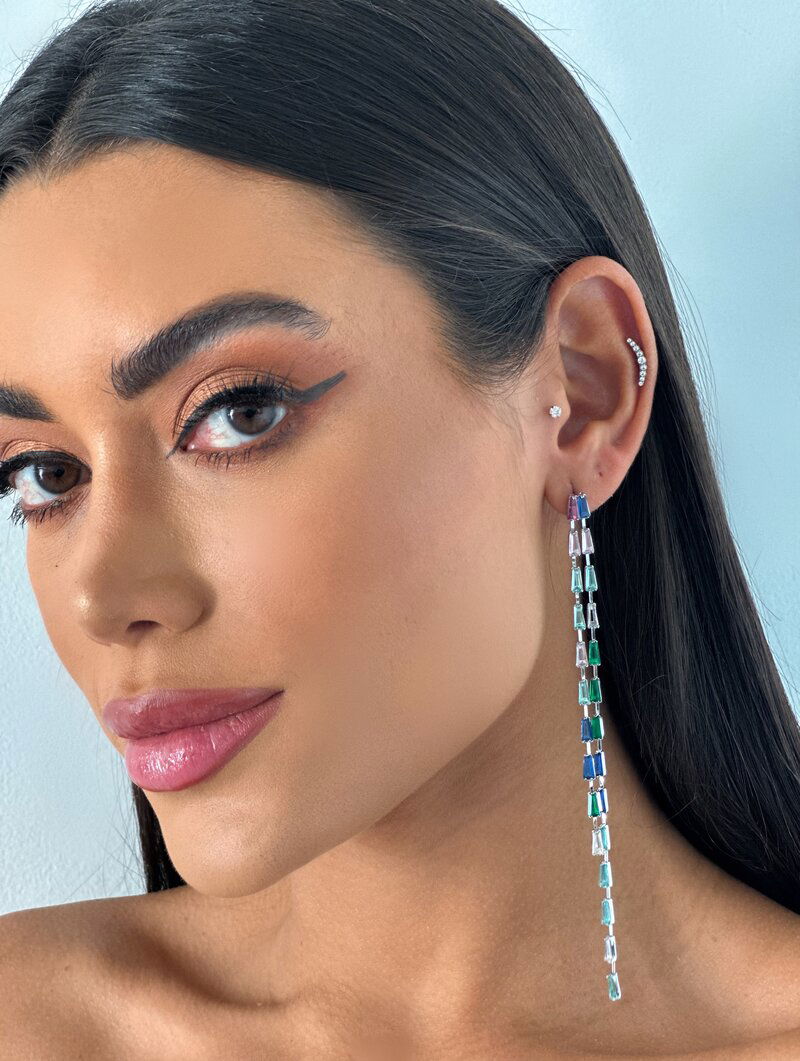 Brinco Folheado a Ouro a 18k e Prata Filete de Navetes