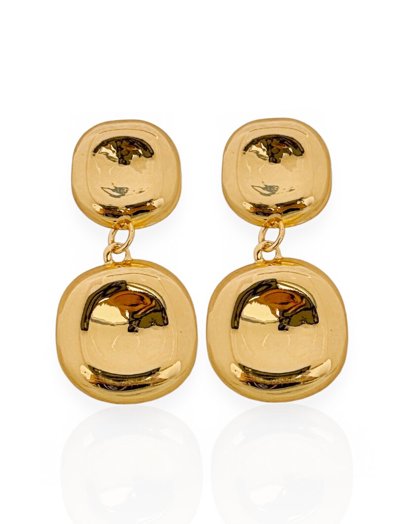 Brinco Folheado a Ouro e Prata 925 Disco Martelado Liso